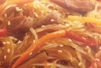 Говядина по сычуаньски с фунчозой и баклажанами