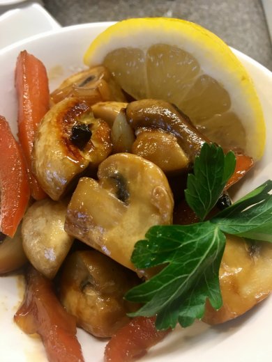 Грибочки томленые в белом вине и подрумяненные в соусе Терияки. - Шаг 10