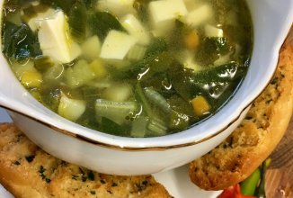 🍀Весенние зеленые щи☘️с тофу🍲