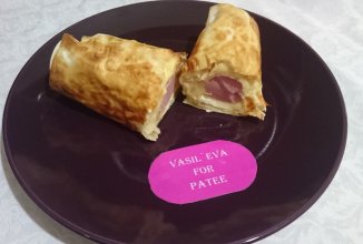 Сосиски с картофелем и сыром в лаваше