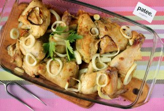 Курица, запечённая в духовке с хлебом