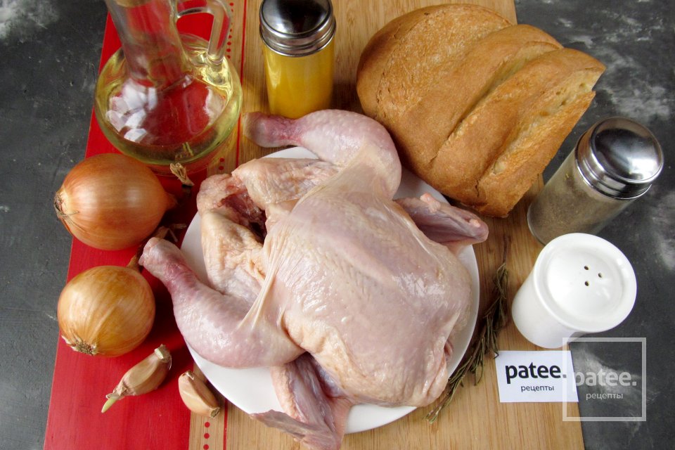 Курица, запечённая в духовке с хлебом - Шаг 1