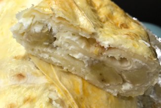 Творожный рулет с бананов в лаваше