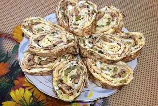 Рулет из лаваша со шпротами