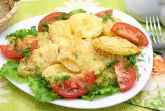 Картофельные дольки под сыром