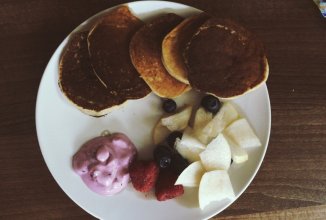 Творожно-банановые оладьи