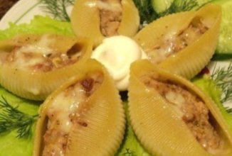 Жюльен  "Морской "  в больших ракушках (конкильони)