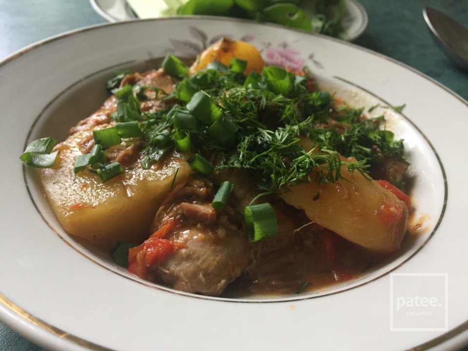 Баранина тушёная с овощами😋 - Шаг 8