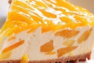 Чизкейк с персиками без выпечки