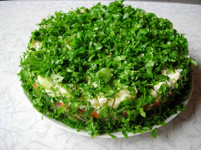 Слоеный салат с сельдью (Сельдь под шубой по-весеннему)