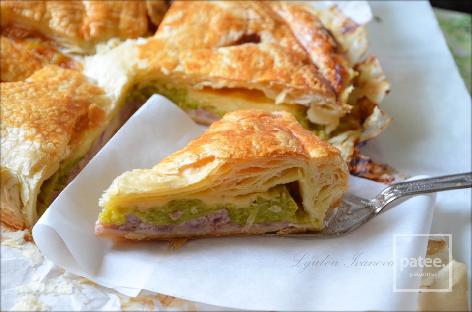 Пирог с сыром, ветчиной и цукини - Шаг 4