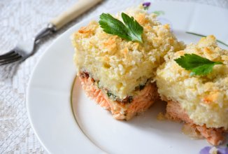 Запеканка с лососем