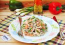 Салат с говяжьей печенью и сыром