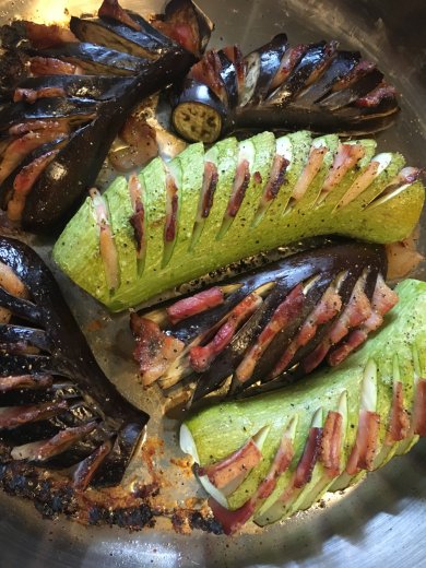 Закуска "Дымок"- кабачок и баклажан 🍆 с копченой грудинкой. - Шаг 9