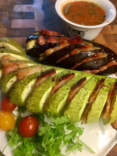Закуска "Дымок"- кабачок и баклажан 🍆 с копченой грудинкой. - Шаг 10