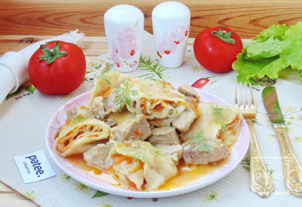 Рулетики с грибами тушеные со свининой - Шаг 21