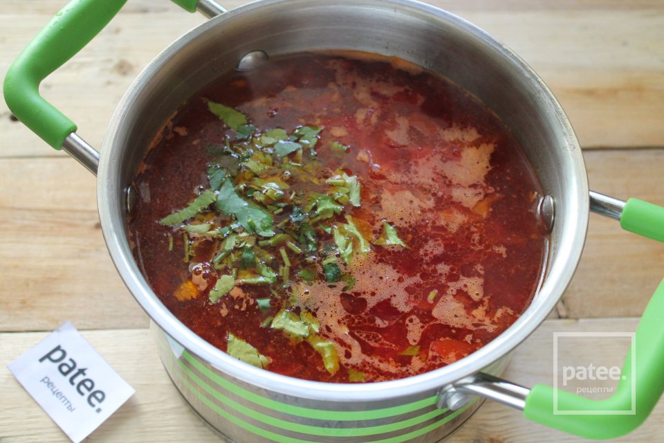 Постный борщ с килькой в томате - Шаг 15