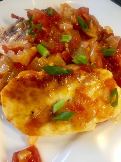 "Кипрский поцелуй" 😘Жареный в томатах и луке сыр халуми. - Шаг 6