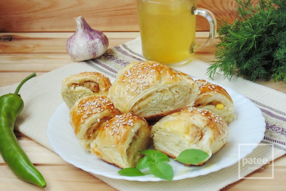 Слоеный пирог с курицей - Шаг 17