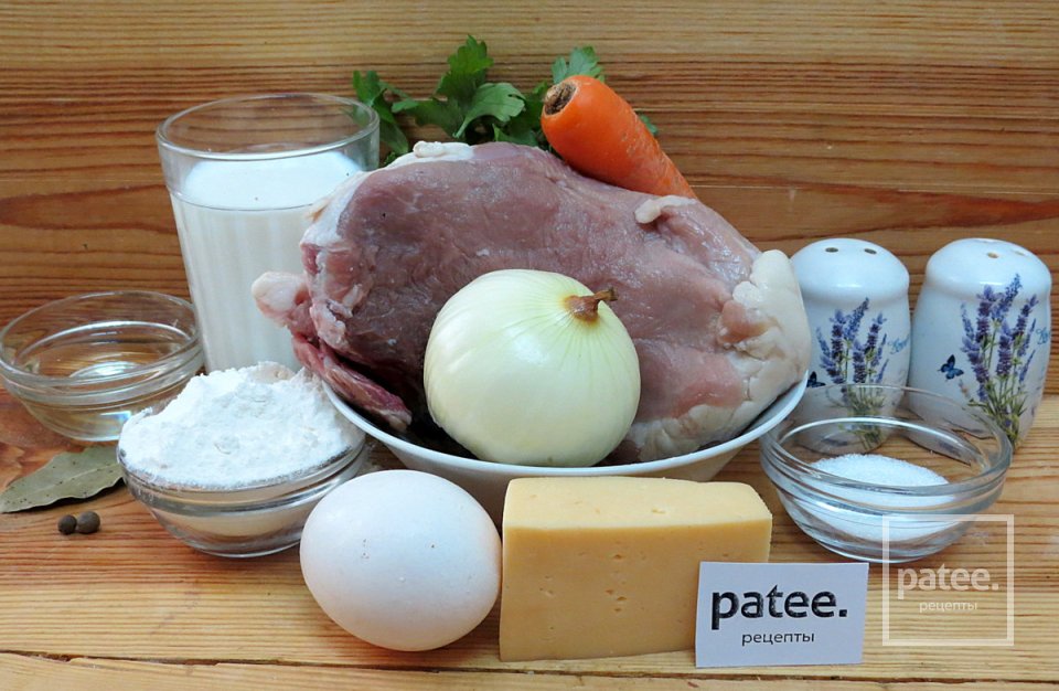 Блины со свининой и сыром - Шаг 1