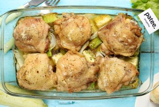 Курица с кабачками в духовке