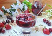 Варенье из черешни с клубникой