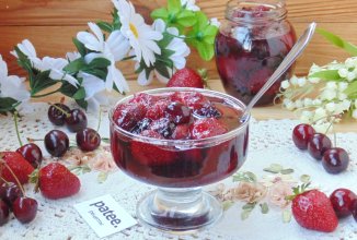 Варенье из черешни с клубникой