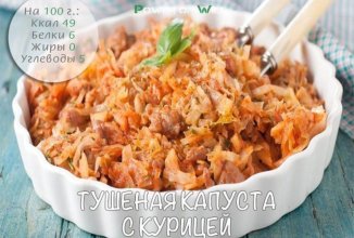 Тушеная капуста с курицей🍗