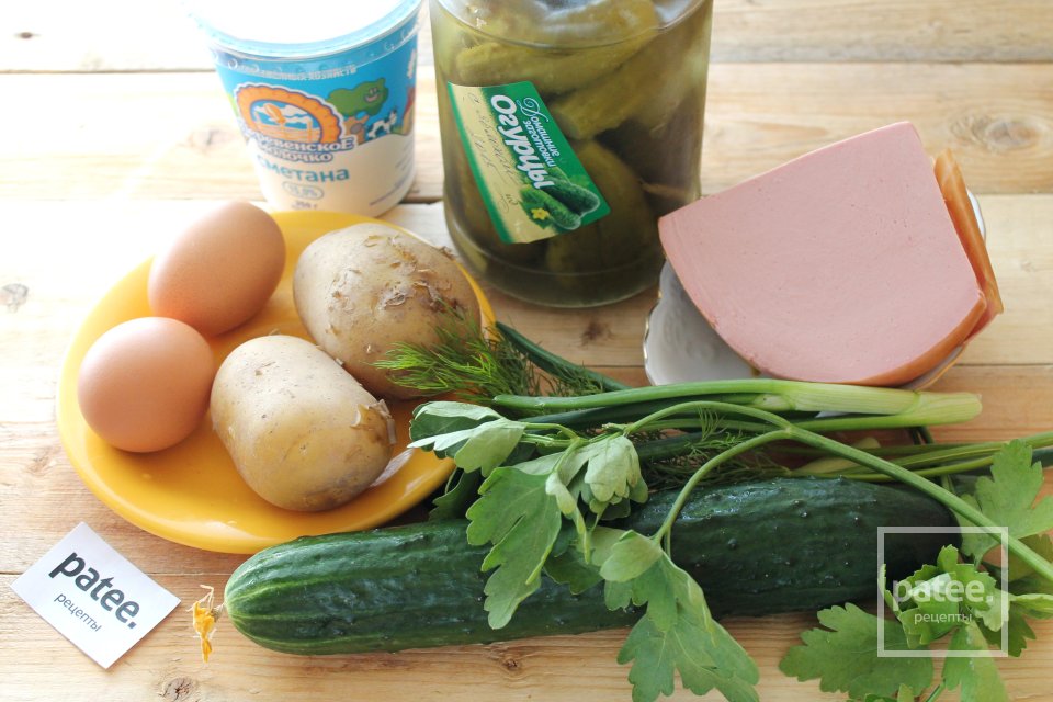 Окрошка на огуречном рассоле - Шаг 1