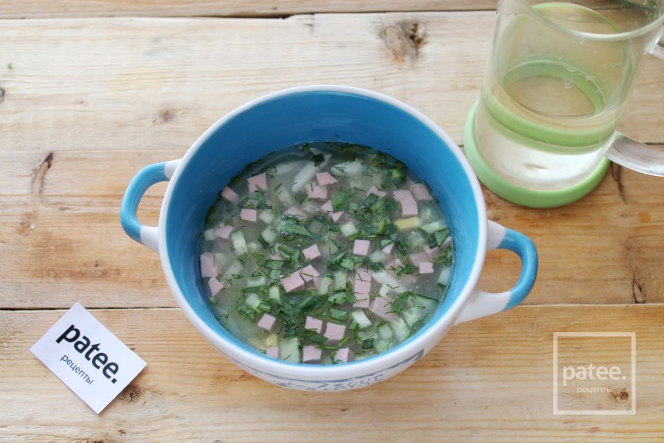 Окрошка на огуречном рассоле - Шаг 15