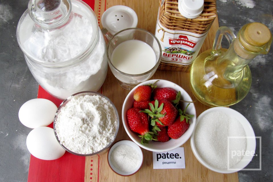 Домашний торт с клубникой - Шаг 1
