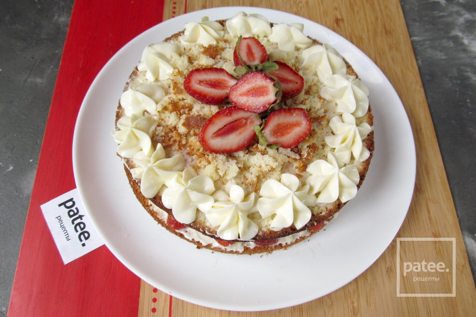 Домашний торт с клубникой - Шаг 19