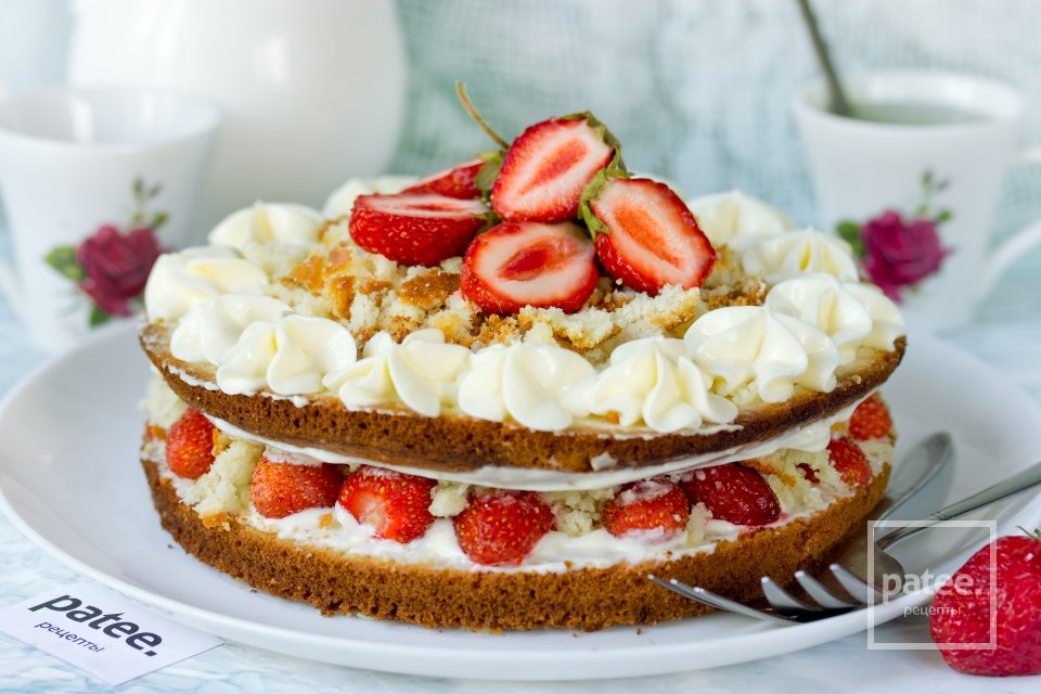 Домашний торт с клубникой - Шаг 20