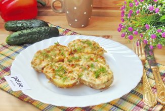 Запеченный картофель с чесночно-грибным маслом