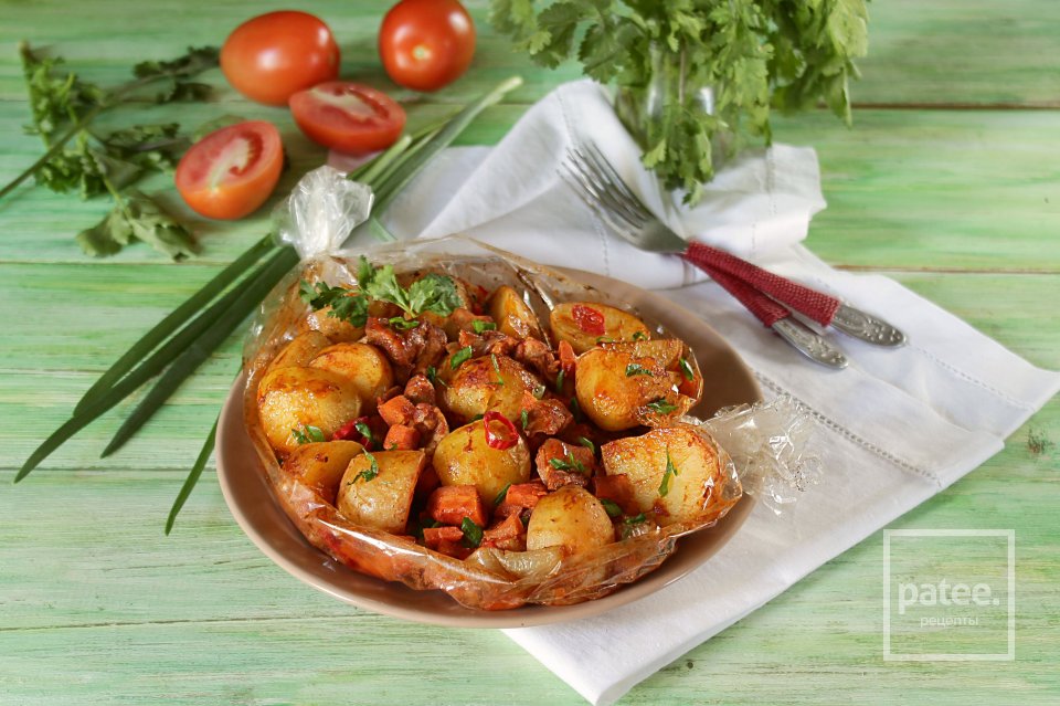 Быстрое жаркое с курицей в "рукаве" - Шаг 14