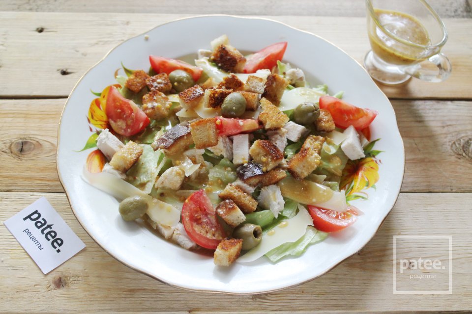 Салат "Цезарь" с курицей и горчично-майонезной заправкой - Шаг 14