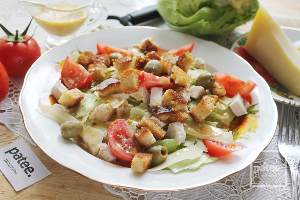 Салат "Цезарь" с курицей и горчично-майонезной заправкой - Шаг 15