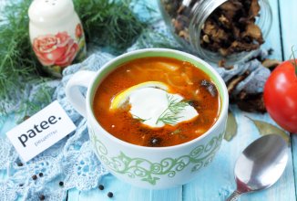 Постная грибная солянка с капустой в мультиварке