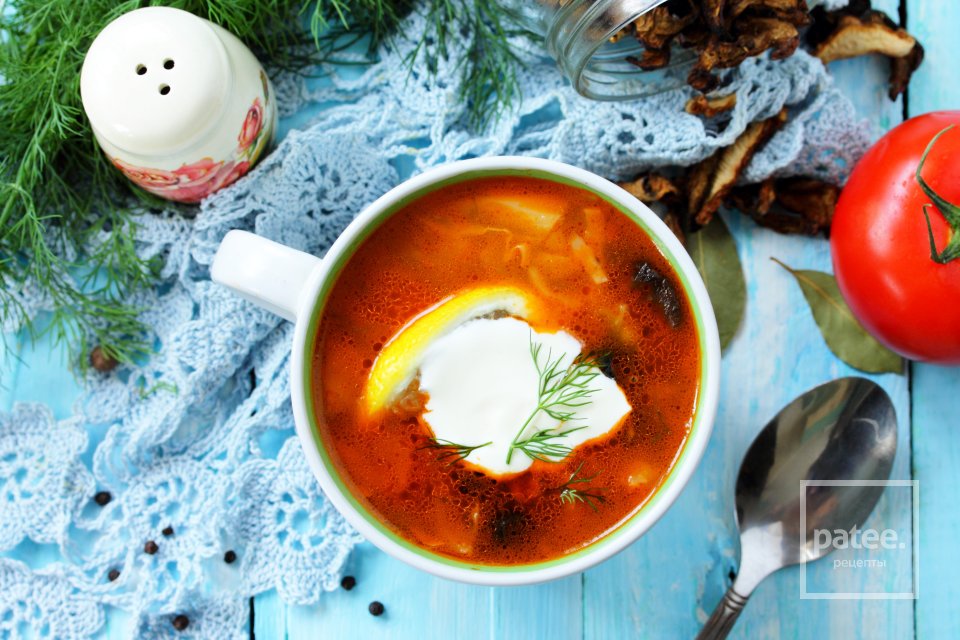 Постная грибная солянка с капустой в мультиварке - Шаг 13