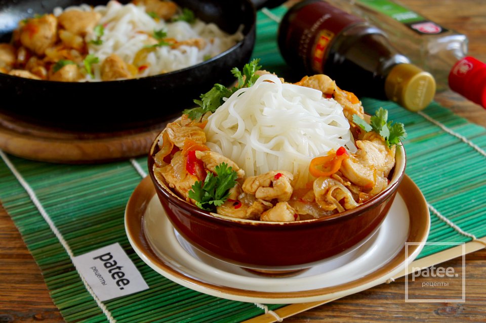 Курица с рисовой лапшой - Шаг 13