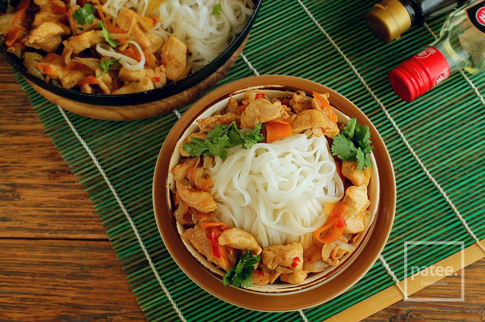 Курица с рисовой лапшой - Шаг 14