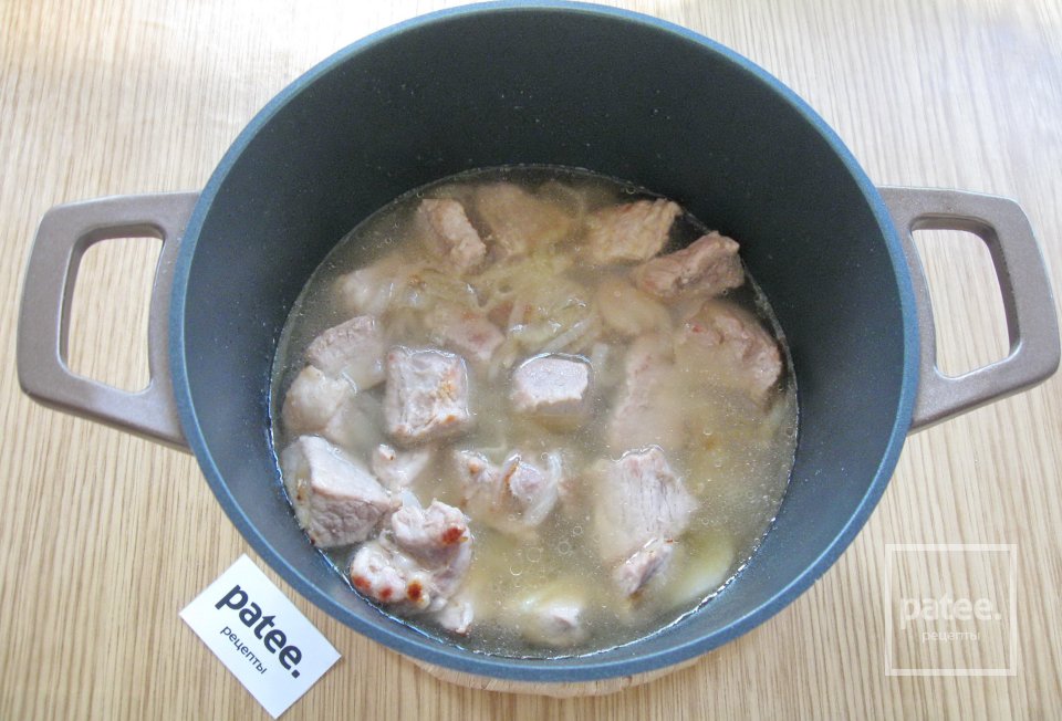 Свинина с куриной печенью в красном вине - Шаг 6