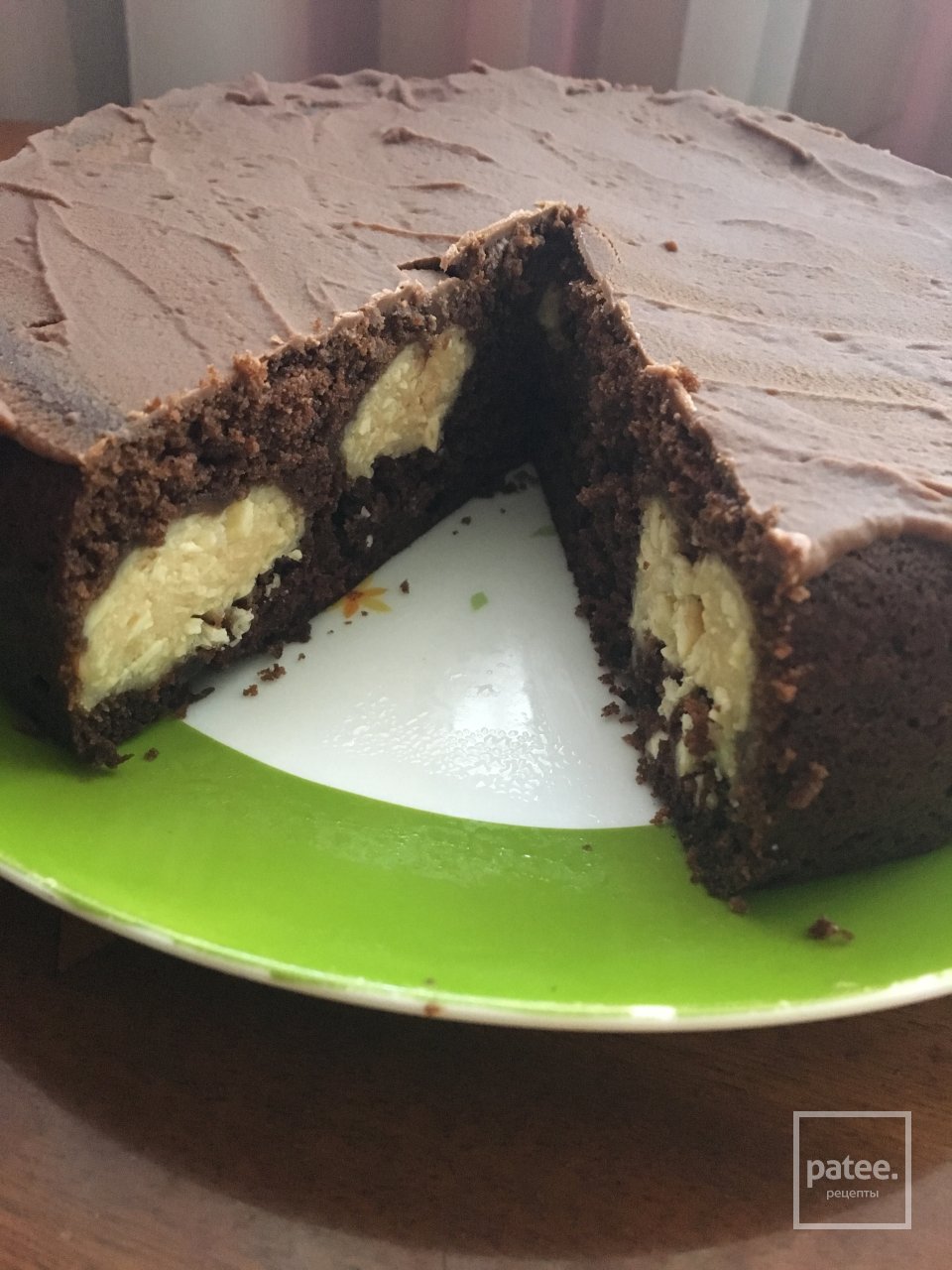 Шоколадный пирог с творожными шариками в мультиварке - Шаг 17