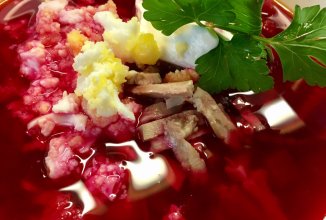 Воскресный свекольник с цветной капустой и телячьими язычками.