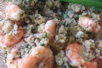 Чечевичное рагу с креветками