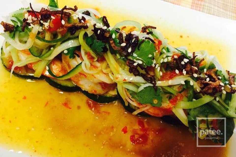 Креветки с цукини в сладком соусе чили - Шаг 11