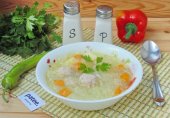 Суп с фунчозой и мясными фрикадельками