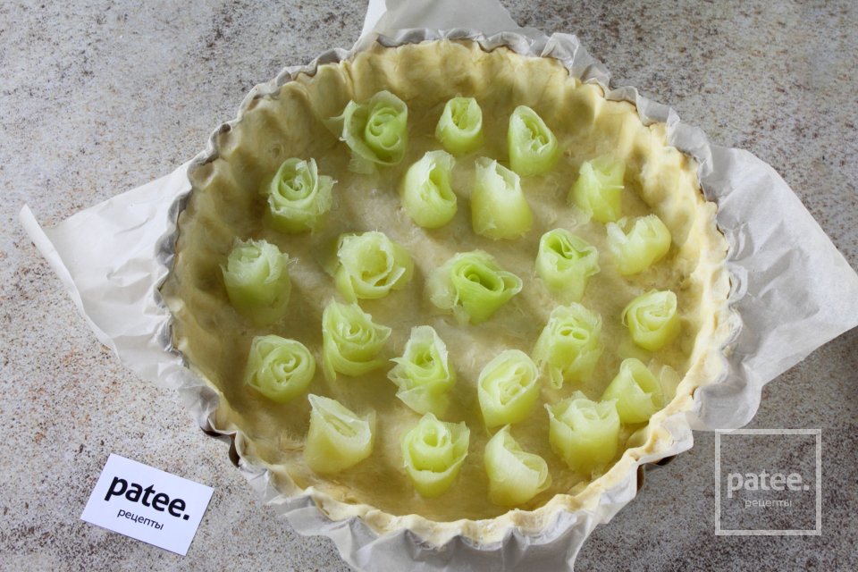 Киш лорен с кабачком и брынзой. - Шаг 8