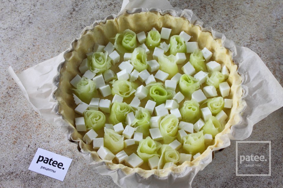 Киш лорен с кабачком и брынзой. - Шаг 9