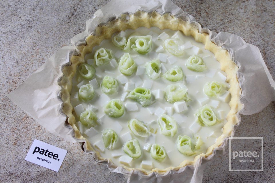 Киш лорен с кабачком и брынзой. - Шаг 11